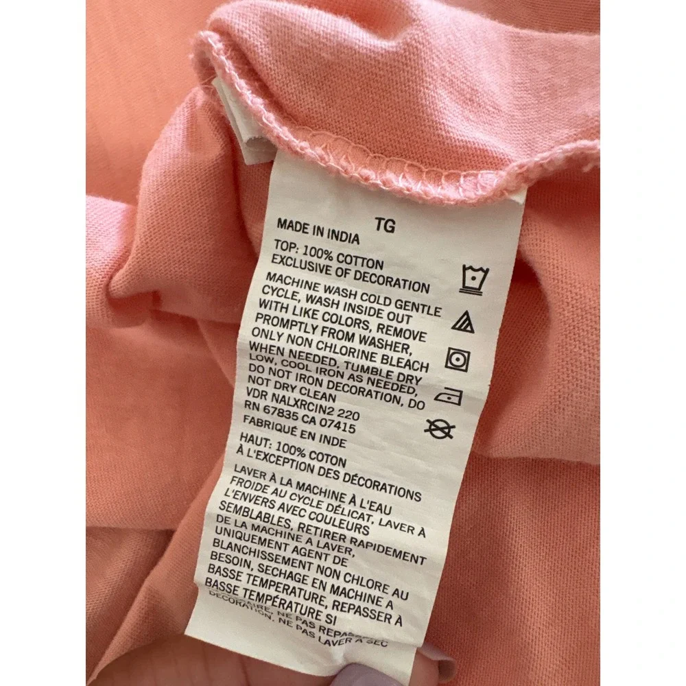 Nautica Mens XL Coral Pink Short Sleeve Cotton Pocket T-Shirt Embroidered Logo